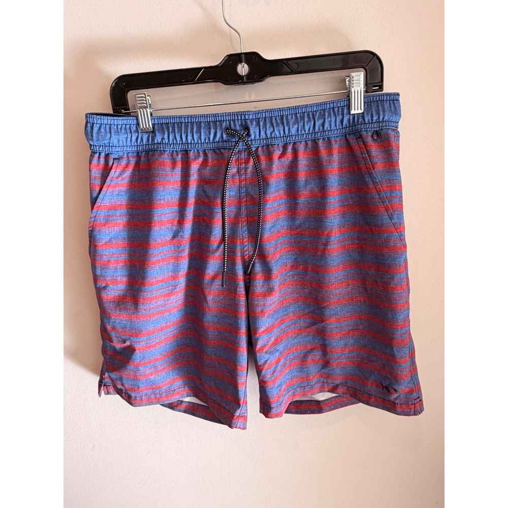 Fish Hippie Co Volley Shorts Men's Large Striped‎ Swim Athletic Lined